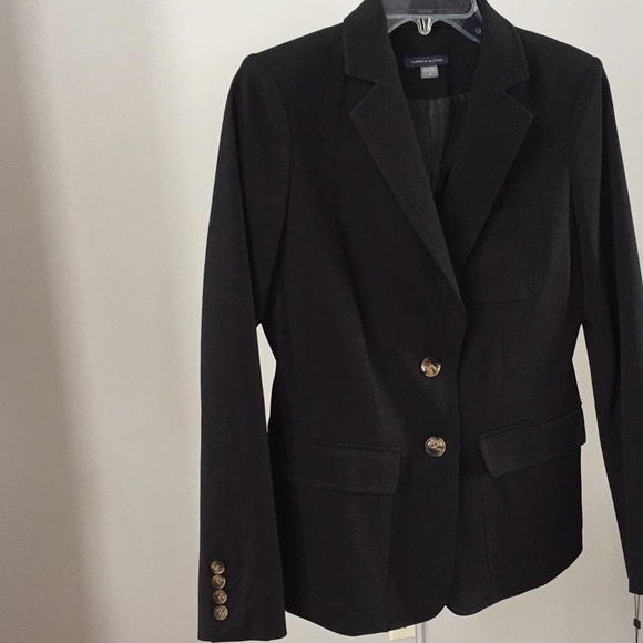 New with tags TOMMY HILFIGER BLACK BLAZER with brown buttons Size 4. Office/Out - Picture 3 of 8